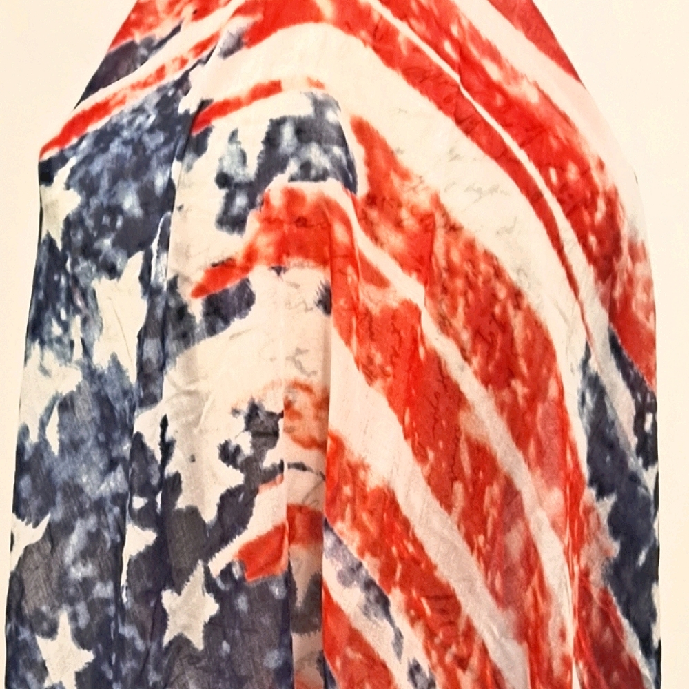 💖 2/$30 American flag stars stripes red white blue neck head lightweight scarf - Picture 5 of 8